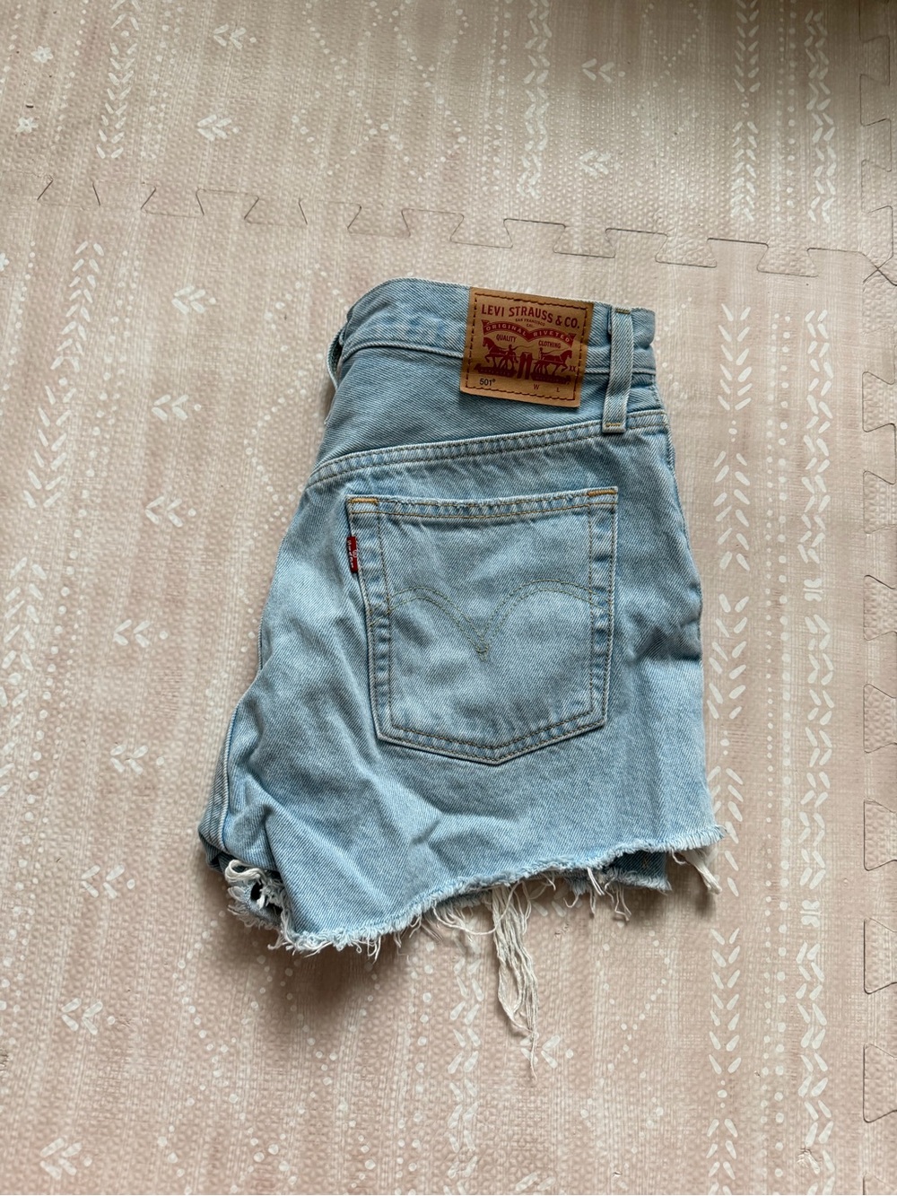 Levi's Light Blue 501 denim shorts